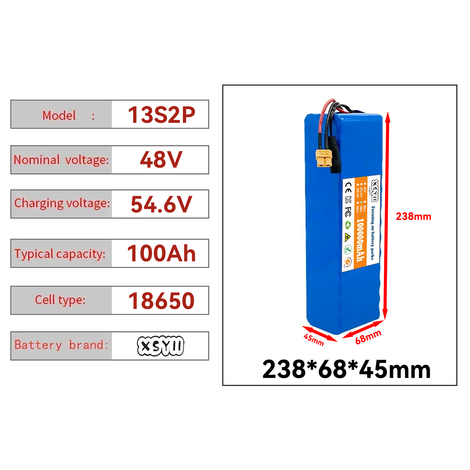 13S2P 48V 100Ah High Power 186 - đánh giá và giá 60V 30Ah Electric Scooter Battery